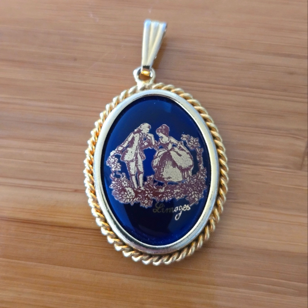 Limoges Porcelain pendant